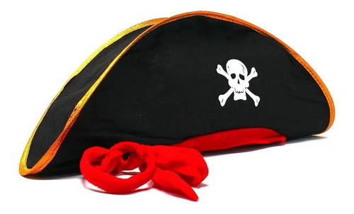 Imagen 1 de 1 de Sombrers Capitan Pirata Disfraz Fiesta Pirata Bodas Tela