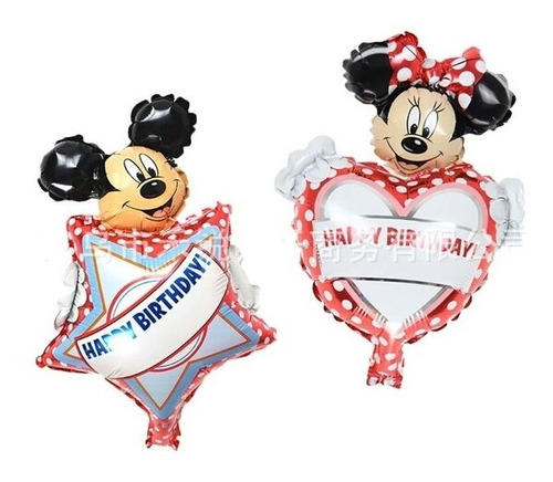 Globos Mickey Y Minnie!!! Set X 2 Unidades