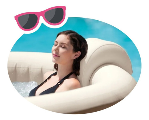 Almohada Inflable Hidromasaje Accesorio Spa Intex 39x30x23cm