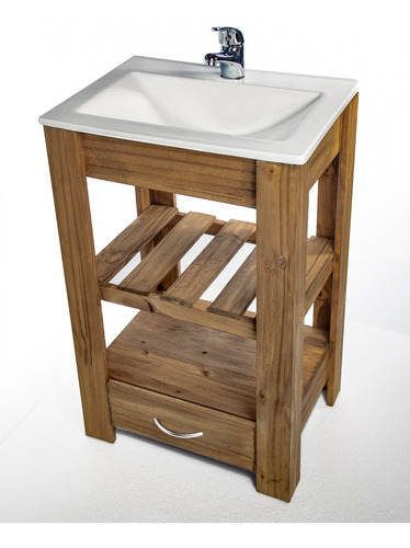 Imagen 6 de 7 de Vanitory 50cm Bacha Pura Inodoro Mochila Asiento C