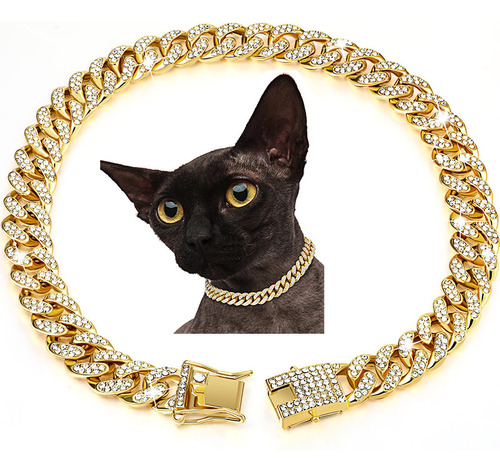 Collares Personalizados Para Perros Y Gatos, Cadena Dorada C