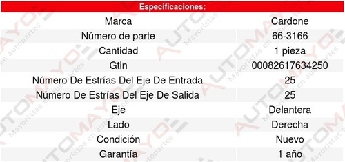 1-flecha Homocinetica Derecha Eclipse L4 2.0l 96-99
