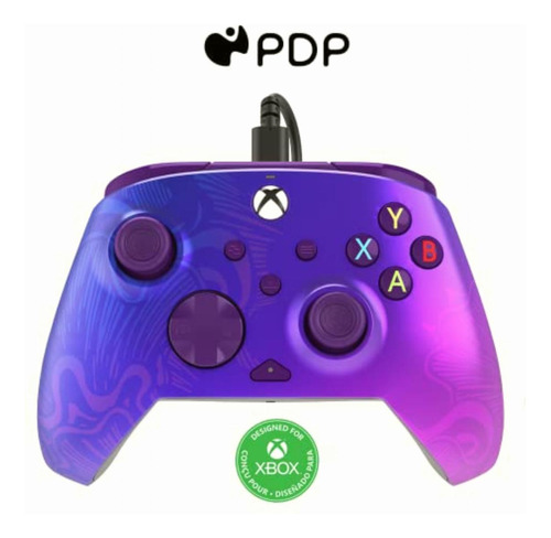 Pdp Mando Con Cable Rematch Advanced: Purple Fade Para Xbox