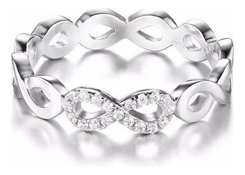 Anillo Infinito Plata 925 Amor Eterno Boda Promesa Zirconias