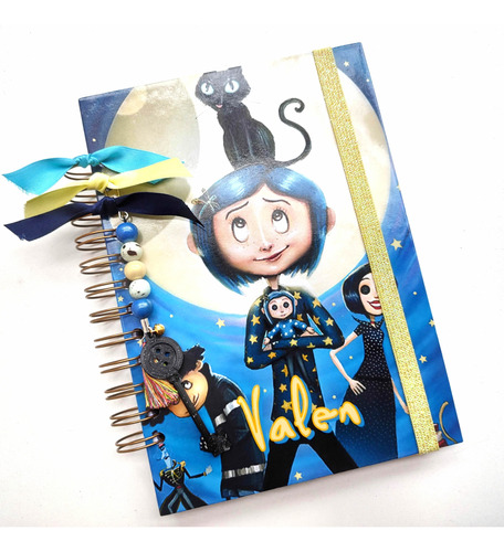 Coraline Libreta Diario Bullet A5 Personalizado C/tu Nombre