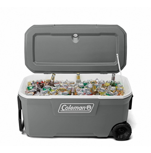 Imagen 2 de 6 de Conservadora Coleman Chest Rock Grey 100qt Con Ruedas Usa 96.4 Litros