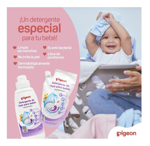 Recarga Detergente De Ropa Para Bebés 450 Ml Pigeon