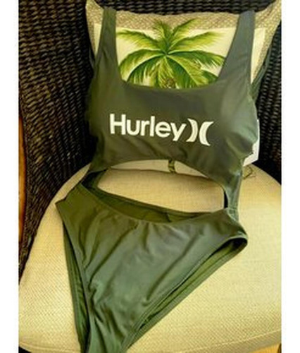 Ropa De Baño Monokini Hurley Una Pieza Mujer Verde