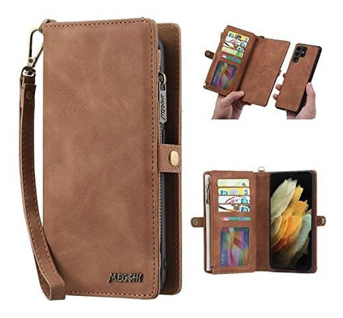 Funda Para Galaxy S22 Plus Billetera Desmont. Cuero Marron