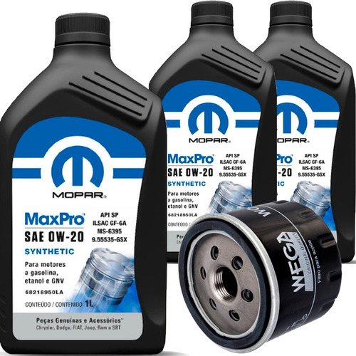 Kit Revisao 0w20 Mopar Argo Cronos 1.0 2017 2018 2019 2020