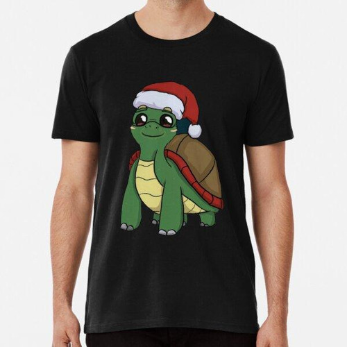 Remera Navidad Con Una Tortuga Divertida Algodon Premium