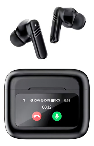 Auriculares Bluetooth Inalámbricos Con Pantalla Táctil Lx-20 Color Negro