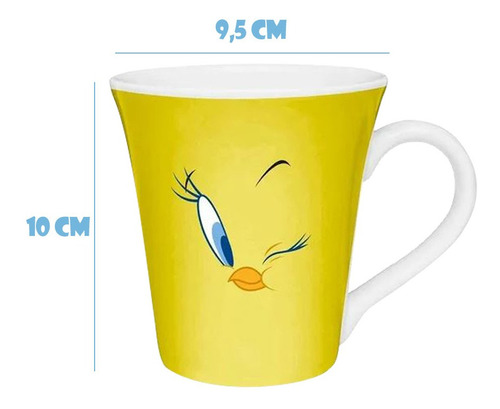 Caneca Amarela Porcelana Looney Tunes Piu Piu 300ml Sude Cor Amarelo