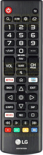 Control Remoto LG Smart Tv 4k Netflix 50uk6090 Akb75375604