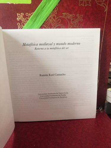 Metafísica Medieval Y Mundo Moderno. Ramón Kuri Camacho.