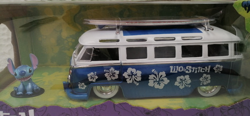 Volkswagen Bus, Stitch, Escala 1/24, Jada, 21cms Largo 