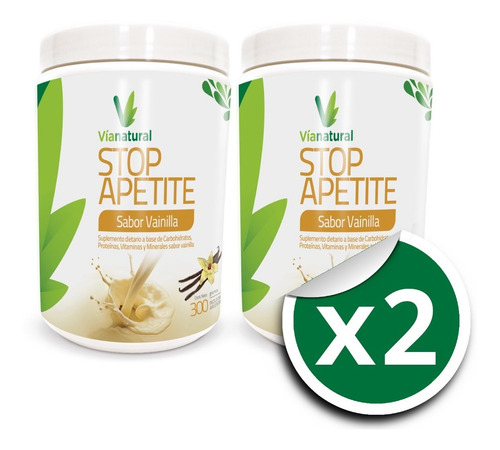 Imagen 1 de 5 de Stop Apetite Vainilla (reduce El Apetito) 300 Grs X 2 Potes