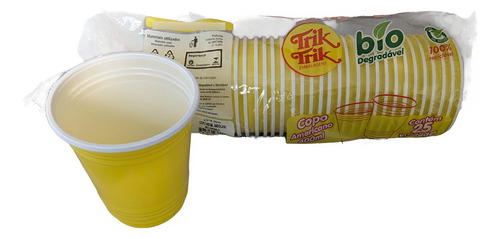 Copo Descartável Americano 400ml 50unidades Amarelo