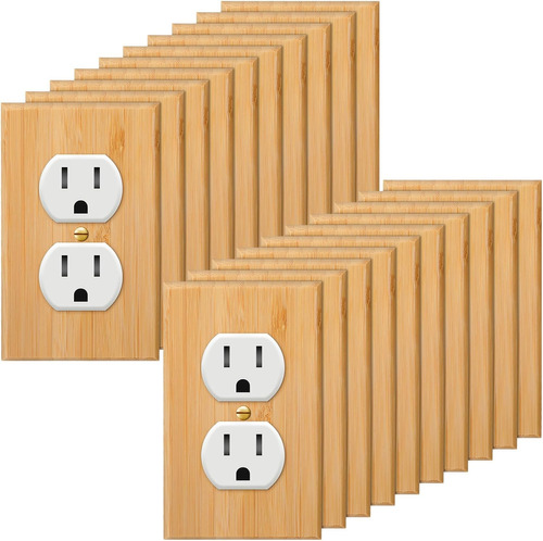 20 Placas De Interruptor De Luz De Salida De Madera Maciza D