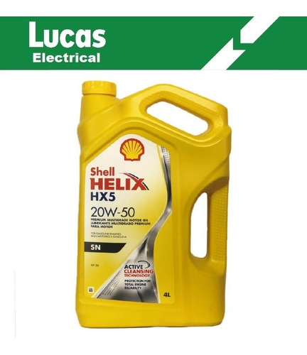 Aceite/lubricante Shell Mineral Helix Hx5 20w50 Nafta 4l