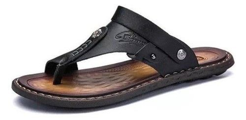 Chanclas De Cuero Genuino Para Hombre Playa Ocio