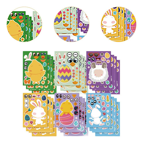 Tz 24 Piezas De Pegatinas De Juego De Fiesta De Pascua Diy