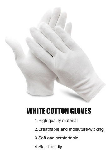 A 12 Pares De Guantes De Algodón Transpirable Suave Y