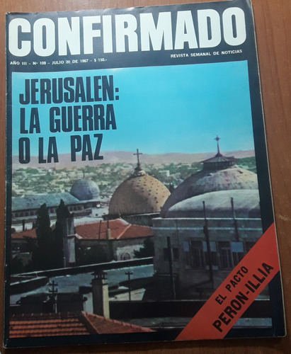 Revista Confirmado N°109 20 De Julio De 1967  Jerusalen