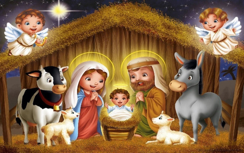 Painel Decoração De Natal Jesus Presépio 1.50m X 1.00cm