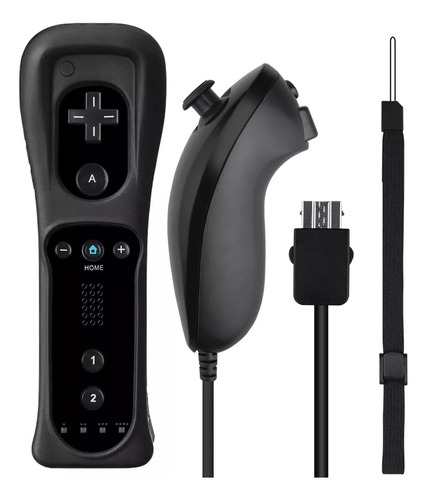 Controle Wii Remote Plus + Nunchuk Compatível Nintendo Wii/u Cor Preto