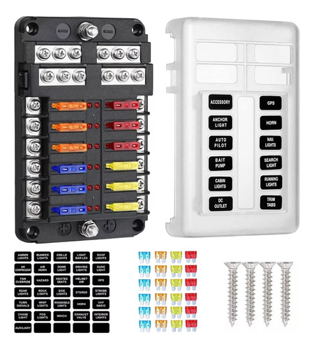 Bloque De Fusibles De 12 Vías Ato/atc Con Indicador Led