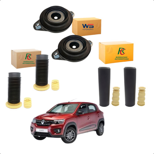 2 Kit Amortecedor Dianteiro+traseiro + 2coxim Dianteiro Kwid