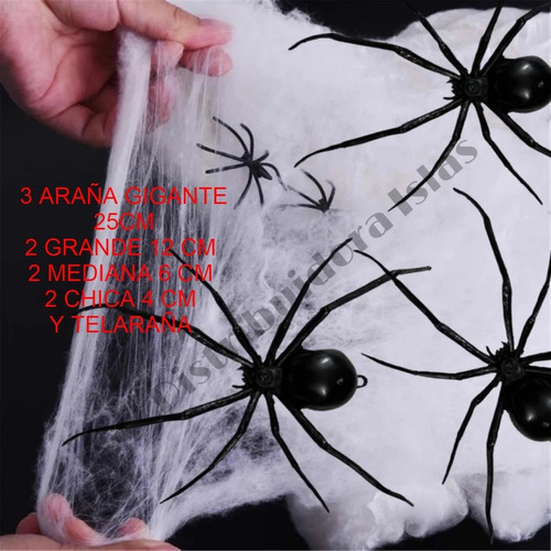 Araña Con Telarañ Para Decorar Halloween Dia De Muertos Plus