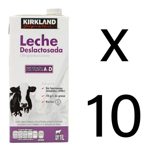 Leche Deslactosada Kirkland 1lt Kosher 10pz