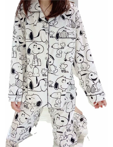 Pijama Japonés Lindo Animados Snoopy Señoras De Manga Larga