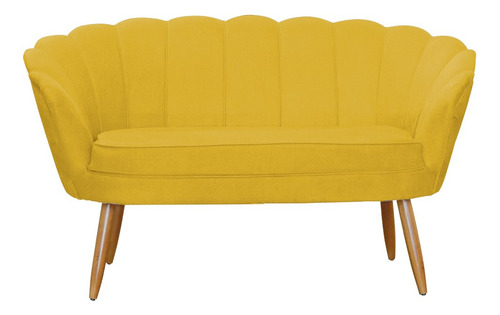 Namoradeira Decorativa Pétala Corino Amarelo Luxo