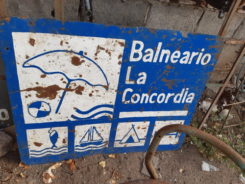 Cartel De Chapa Balneario La Concordia 1.10 X 90 Cns
