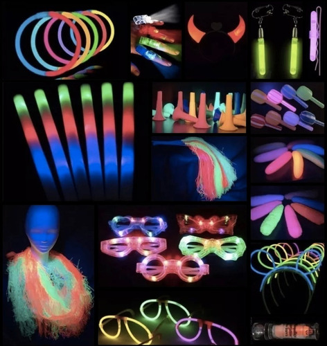 Combo Cotillon Luminoso + Carioca Fluo 150 Personas Fiesta