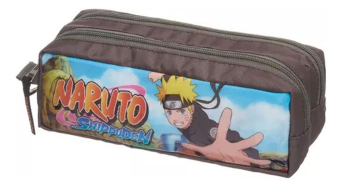 Estojo Duplo Infantil Escolar Naruto Shippuden Dattebayo