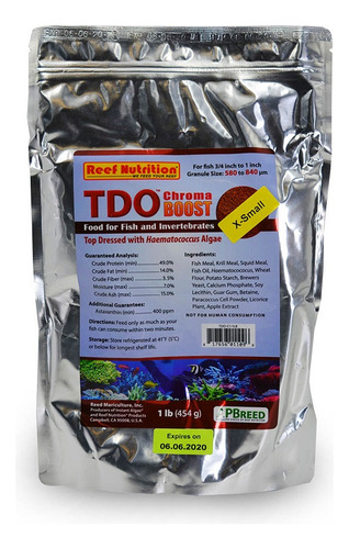 Tdo Chroma Boost X-small 1lb Reef Nutrition Alimento Peces