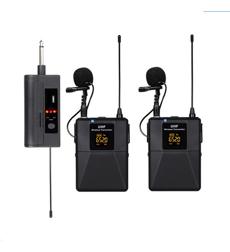 Sistema De Micrófono Lavalier Dual Inalámbrico De 30 M De A