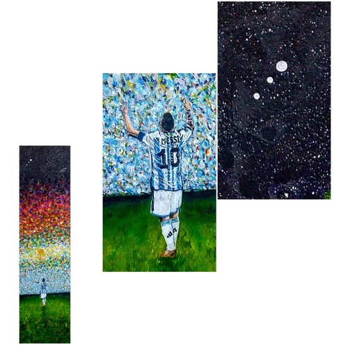 Cuadro Original Acrílicos Lienzo Pintado A Mano Messi
