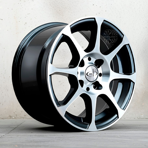 Set X 4 Llantas Deportivas Eb Tr R13 4x100 Fiat Renault Vw Diamantado Negro