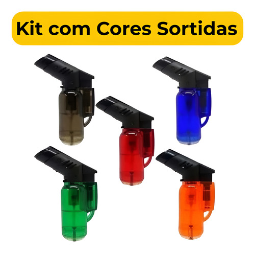 5 Maçarico Mini Portátil Recarregável Ultra Chama 1300 Graus