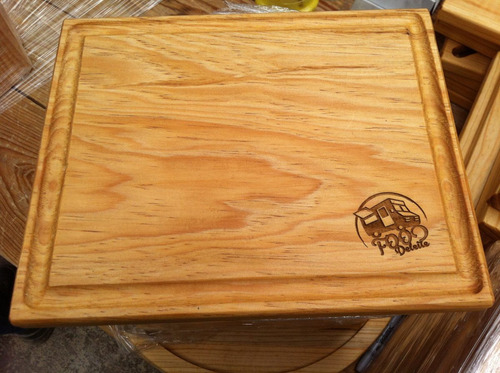 Plato Tabla Madera Carnes Asado 19x30cm Jgo 40 Pzas
