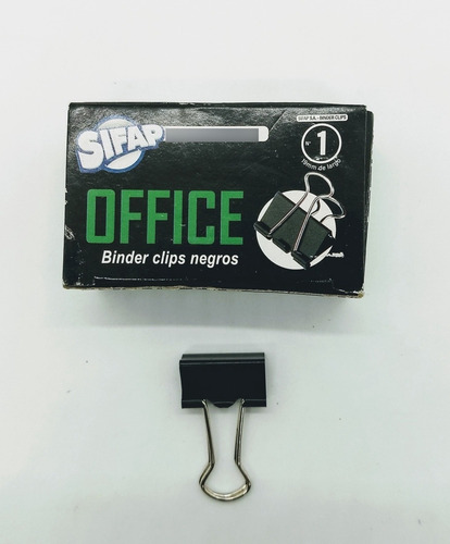 Broches Binder Clips Sifap N°1 Caja X12-metalicos
