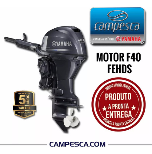 Motor De Popa Yamaha F40fehds Partida Eletrica 2024 Novo