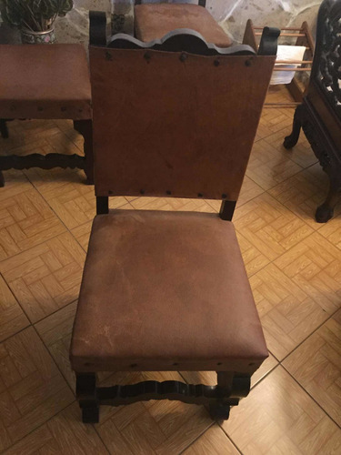 Imagen 9 de 10 de Sillas De Caoba Forradas Con Cuero El Precio Es Por Silla