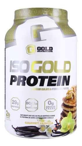 Iso Gold Protein 2lb Isolatada Hidrolizada Gold Nutrition sabor gourmet vainilla