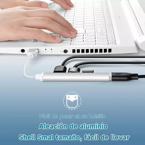 Hub Adaptador Multi-puerto Delgado De 4 Puertos Usb 3.0